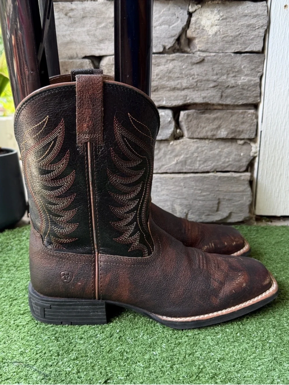Ariat Amos Distressed Leather Size 6 Youth Kids Western Boots